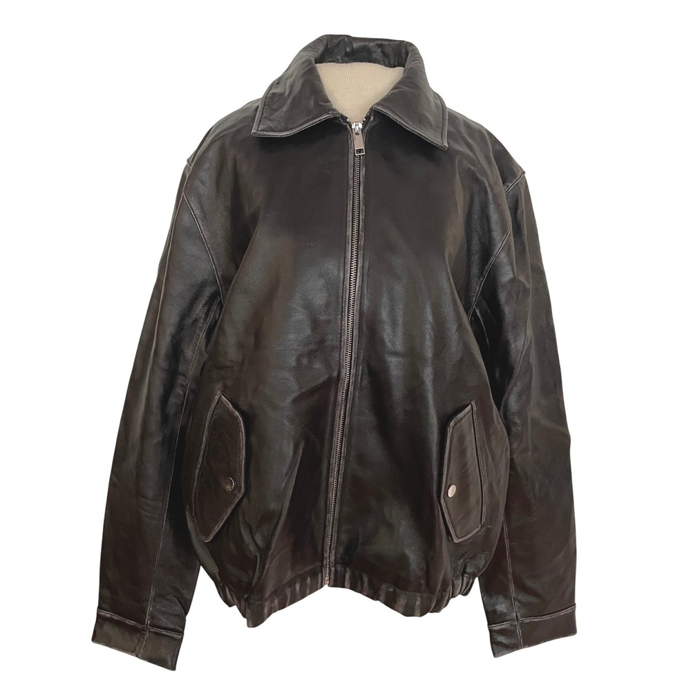 Elie Tahari Leather Jacket Womens M Grey Black Lambskin Bomber Distressed NWT